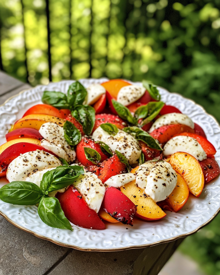 peach caprese salad taken with iphone 15 pro max --iw 2 --ar 4:5 --v 6.1 --raw